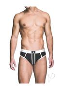 Prowler Red Ass-less Brief - Small - Black/white